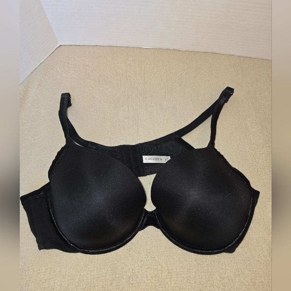 Cacique Black Underwire-Smooth, Boost, Plunge Bra size 46C